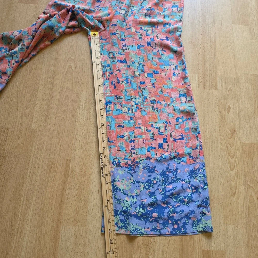 Anthropology By‎ Tracy Reese 100% Silk Abstract Print Wide Leg Jumpsuit Sz 6